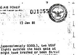 Department of the Air Force report. Unexplained lights