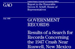 The Roswell incident. And again the veil of mystery. Report to the Honorable Steven H. Schiff House of Representatives